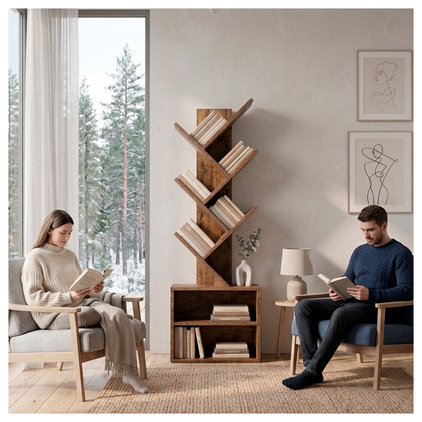 Estante Mueble Biblioteca organizador para libros 6 niveles