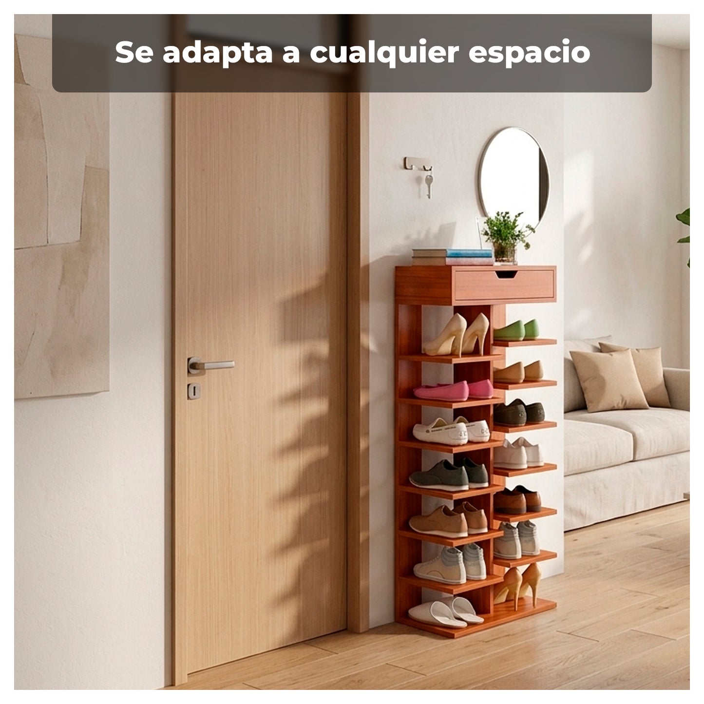 Zapatero Vertical Mueble Organizador Para Hogar Madera