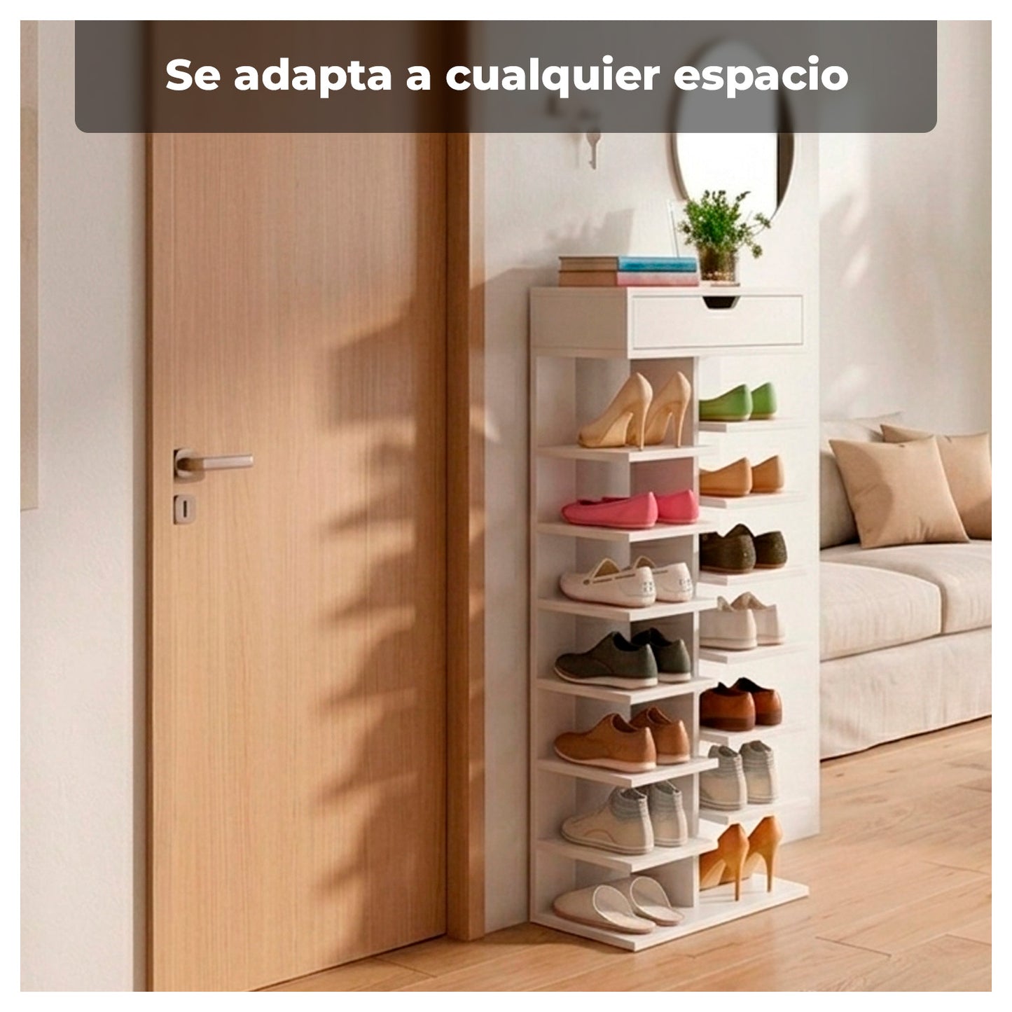 Zapatero Vertical Mueble Organizador Para Hogar Madera