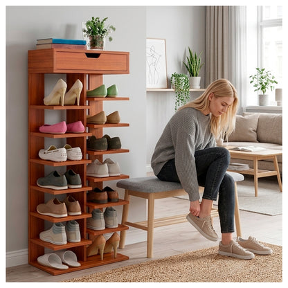 Zapatero Vertical Mueble Organizador Para Hogar Madera