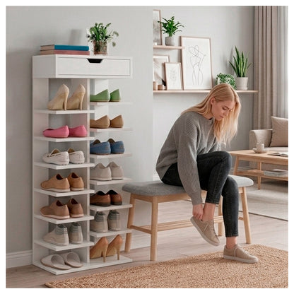Zapatero Vertical Mueble Organizador Para Hogar Madera