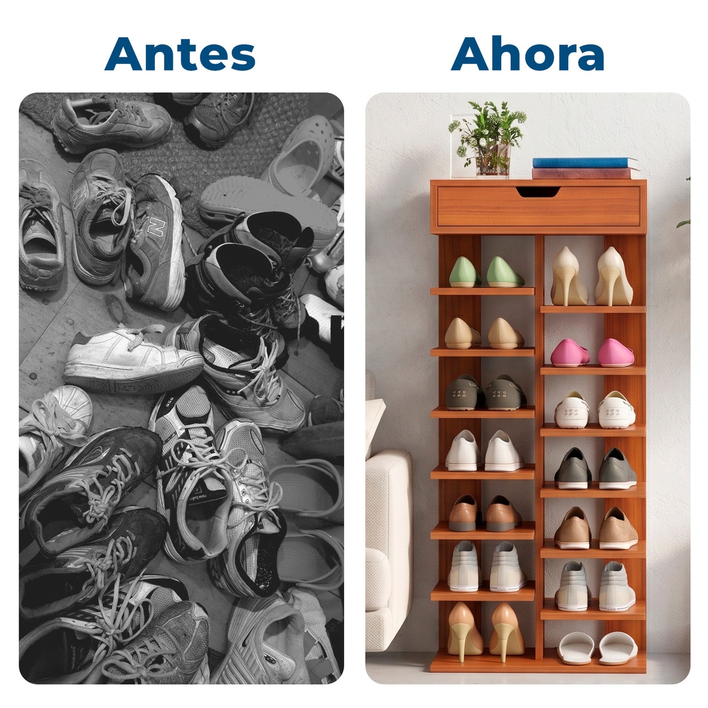 Zapatero Vertical Mueble Organizador Para Hogar Madera