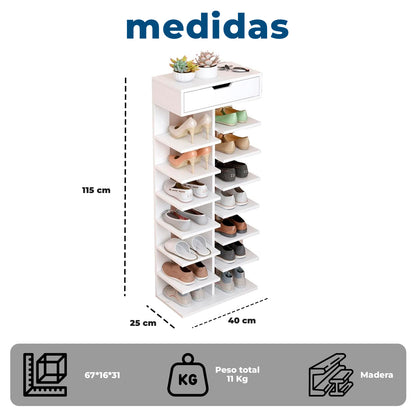 Zapatero Vertical Mueble Organizador Para Hogar Madera