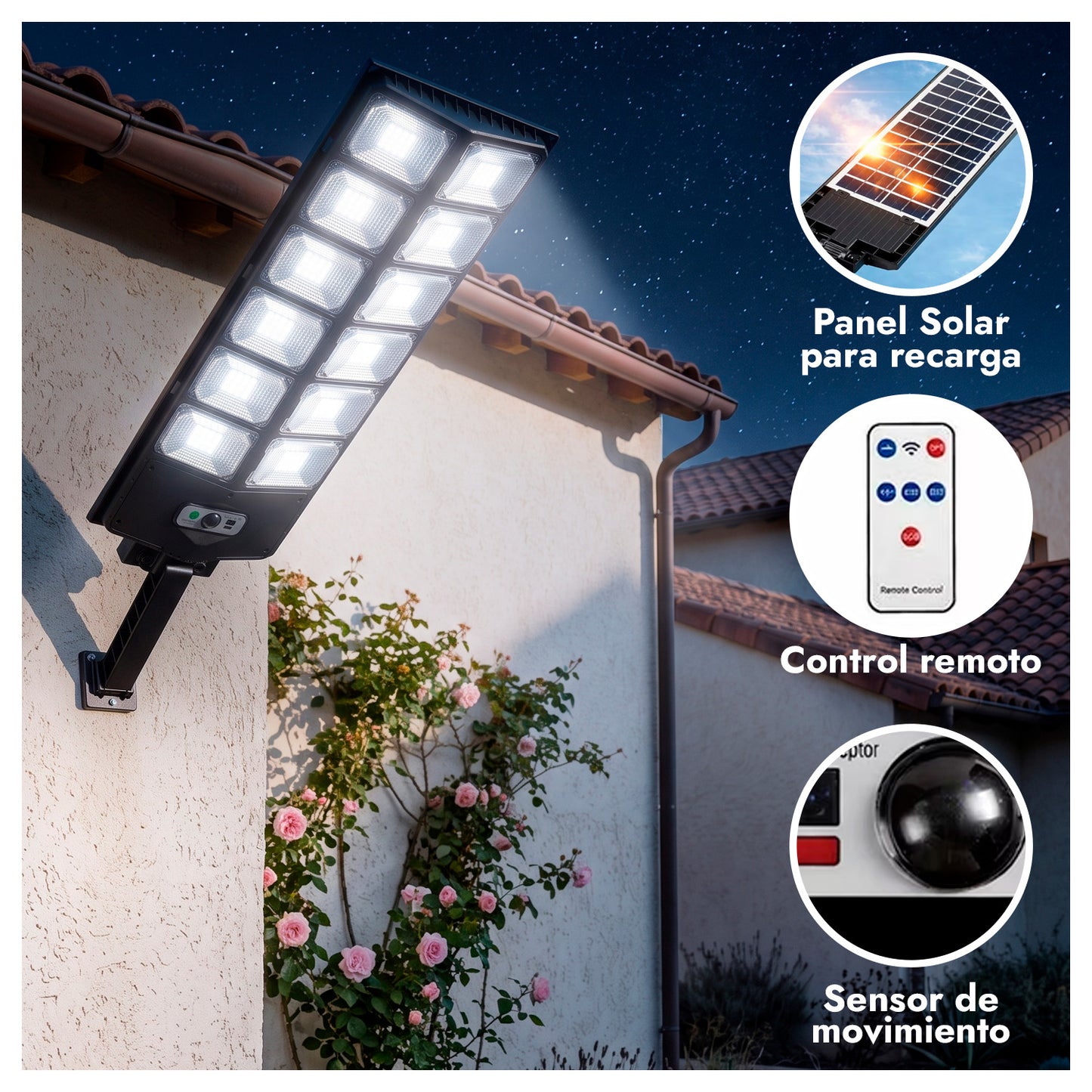 Foco LED Exterior Reflector 504 con sensor y control remoto