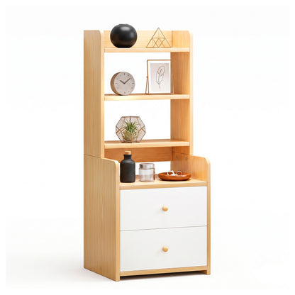Velador con Librero 2 Cajones Repisa Organizador Dormitorio