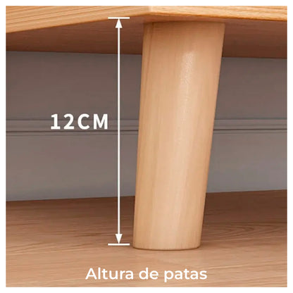 Velador de Madera con 3 Cajones y Repisas 61x50x30 cm