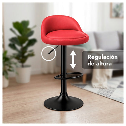 Silla Taburete de Bar Giratorio 360 con Regulación de Altura