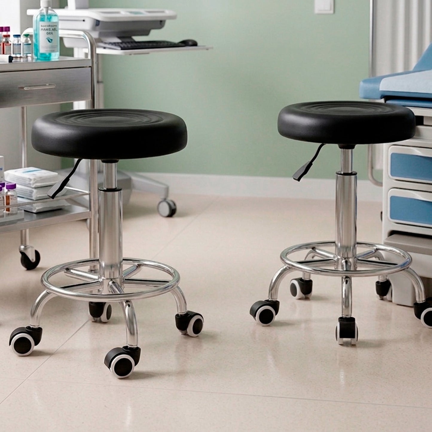 Pack 2 Taburete Profesional Regulable con Ruedas