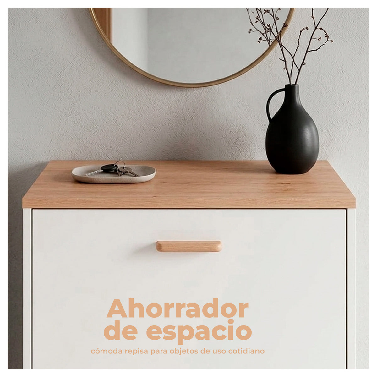 Zapatera Vertical MDF 4 Compartimentos 120x65x24cm