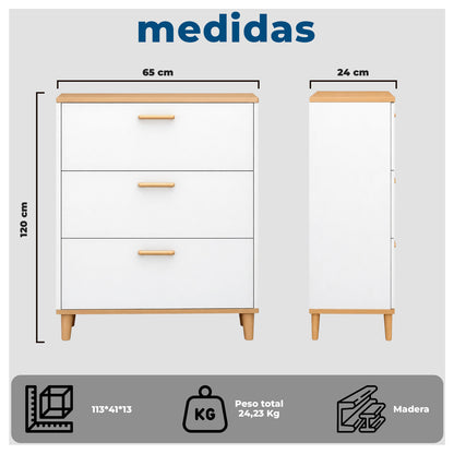 Zapatera Vertical MDF 4 Compartimentos 120x65x24cm
