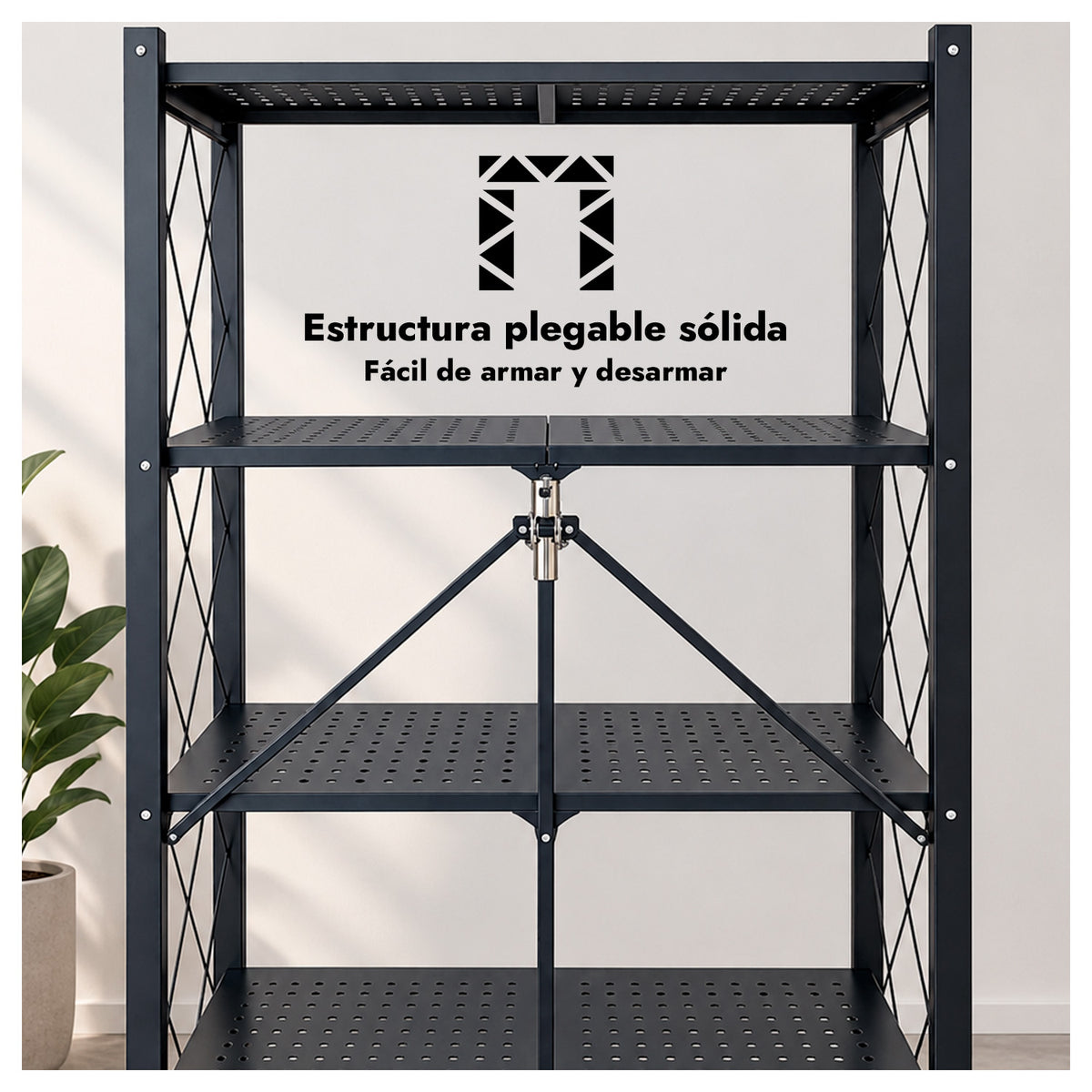 Estante Metálico Plegable 5 Niveles Reforzado hasta 100kg