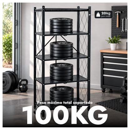 Estante Metálico Plegable 5 Niveles Reforzado hasta 100kg