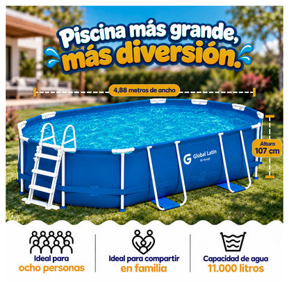 Piscina Estructural 488 cm 11000 Litros con Bomba y Filtro