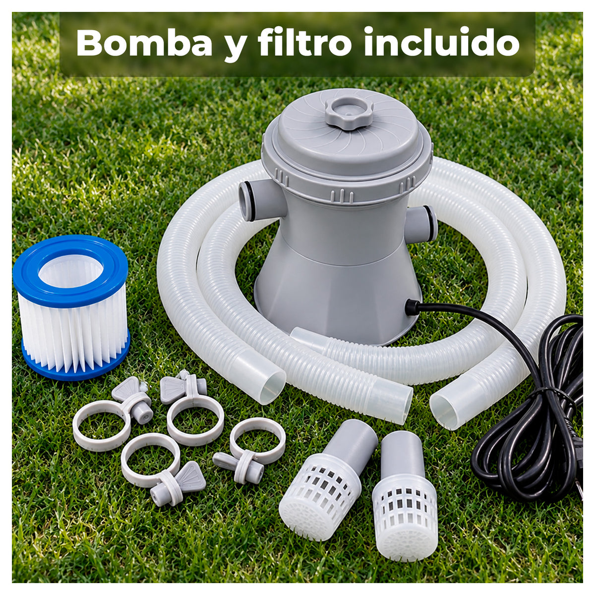 Piscina Estructural 488 cm 11000 Litros con Bomba y Filtro