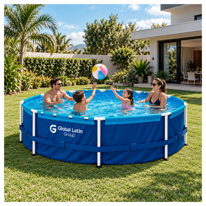 Piscina Estructural Redonda 300x76 cm 4800 Litros Azul