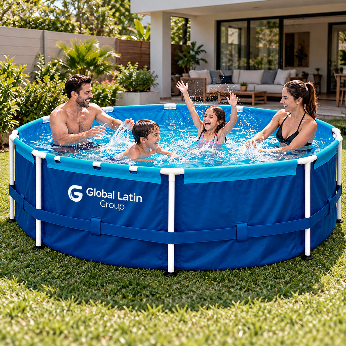 Piscina Estructural Redonda 300x76 cm 4800 Litros Azul