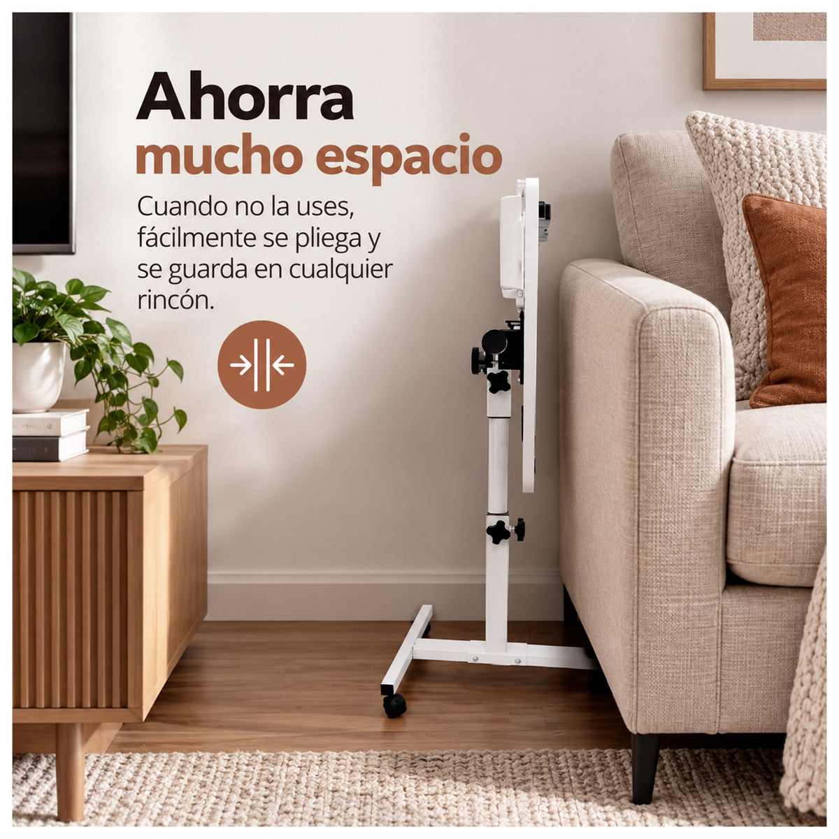 Mesa para Notebook Ajustable en Altura con Ruedas posa brazo