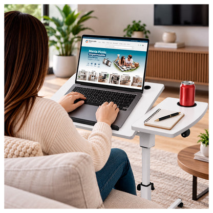 Mesa para Notebook Ajustable en Altura con Ruedas posa brazo
