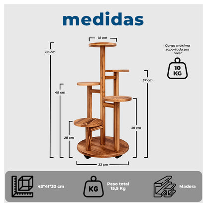 Porta macetero Vertical Multinivel De Madera