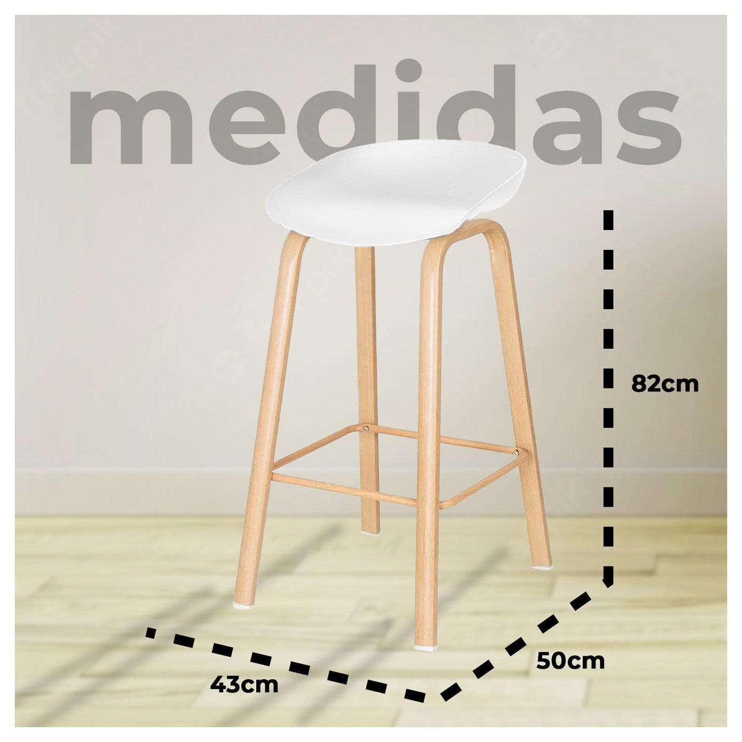 Pack 4 Silla Piso Bar Alto