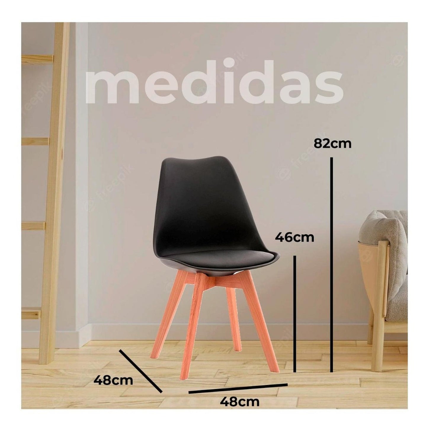 Juego De Comedor Cuadrado Con 4 Sillas Eames