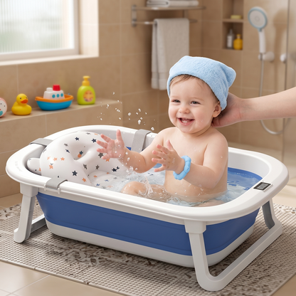 Bañera Plegable para Bebé y Recién Nacido con Cojín Suave