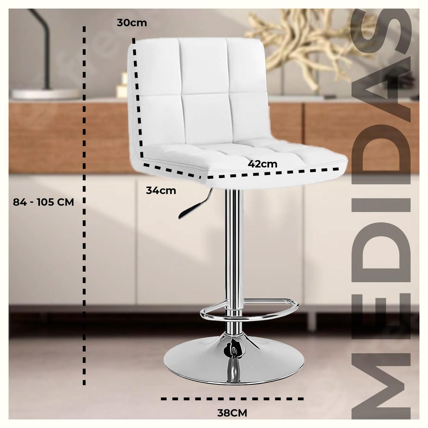 Pack 6 Silla Piso Bar Taburete Con Respaldo