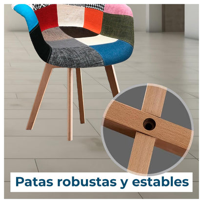 Silla De Diseño Eames Patchwork Color Variado