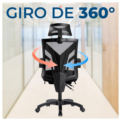 Silla de oficina Ergonómica reclinable con respaldo alto