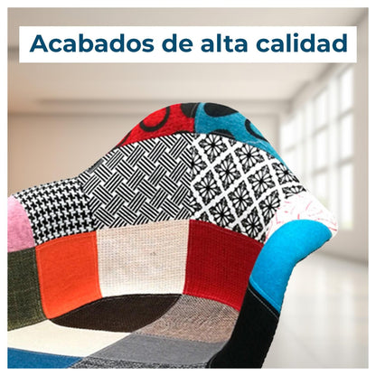 Pack 2 Sillas De Diseño Eames Patchwork Color Variado