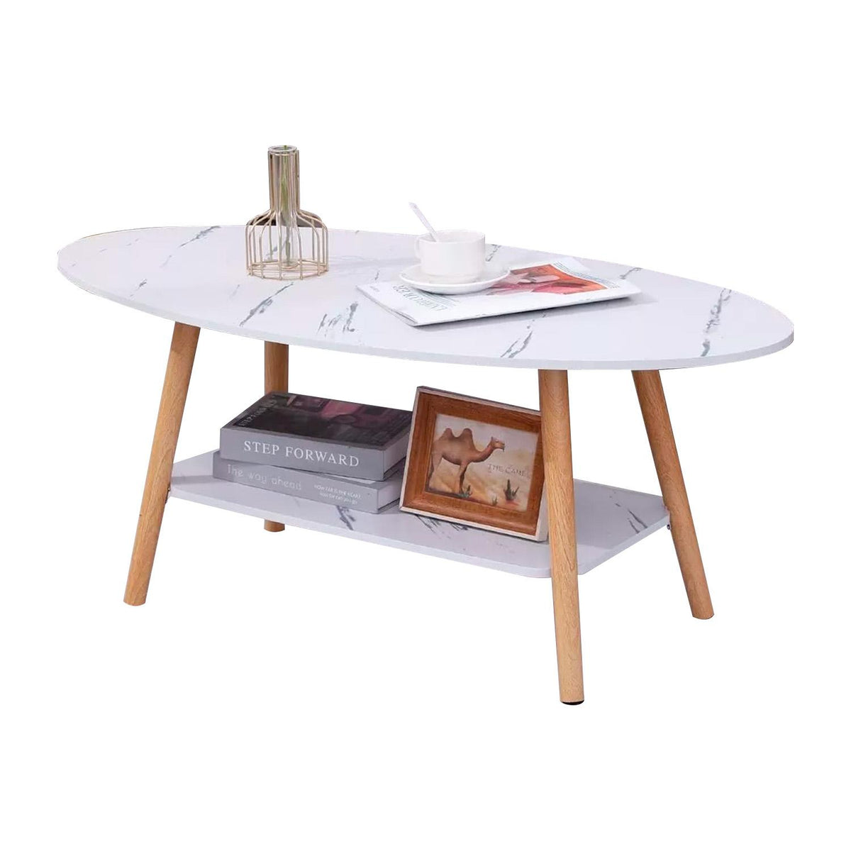 Mesa de Centro Elegante para Sala con Efecto Mármol