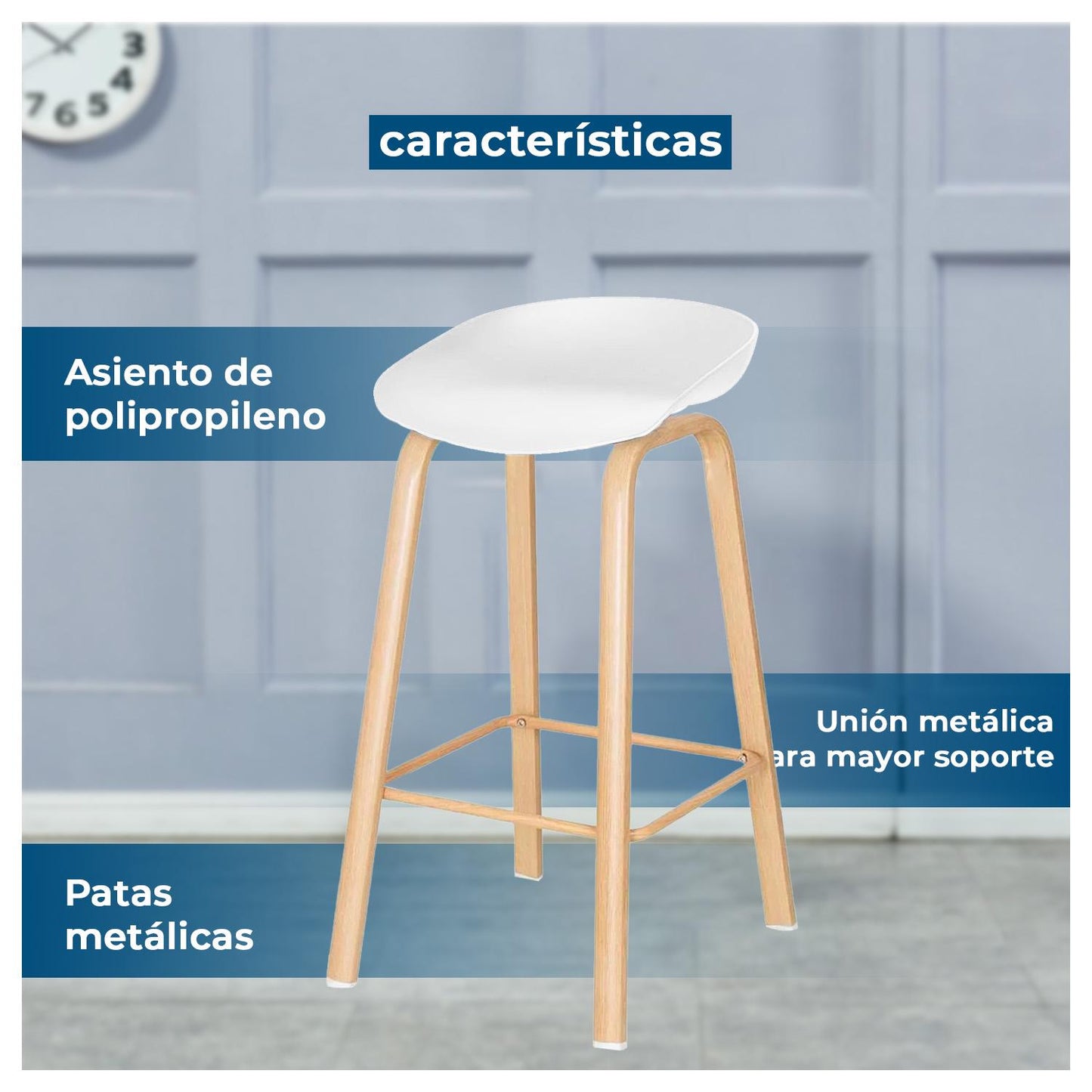 Pack 2 Silla Taburete Altas De Bar