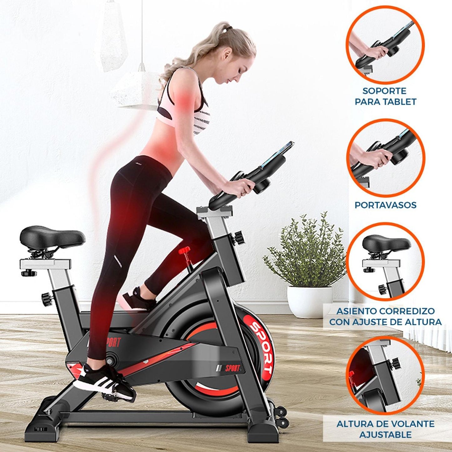 Bicicleta Spinning 707 Volante Inercia 8 Kg