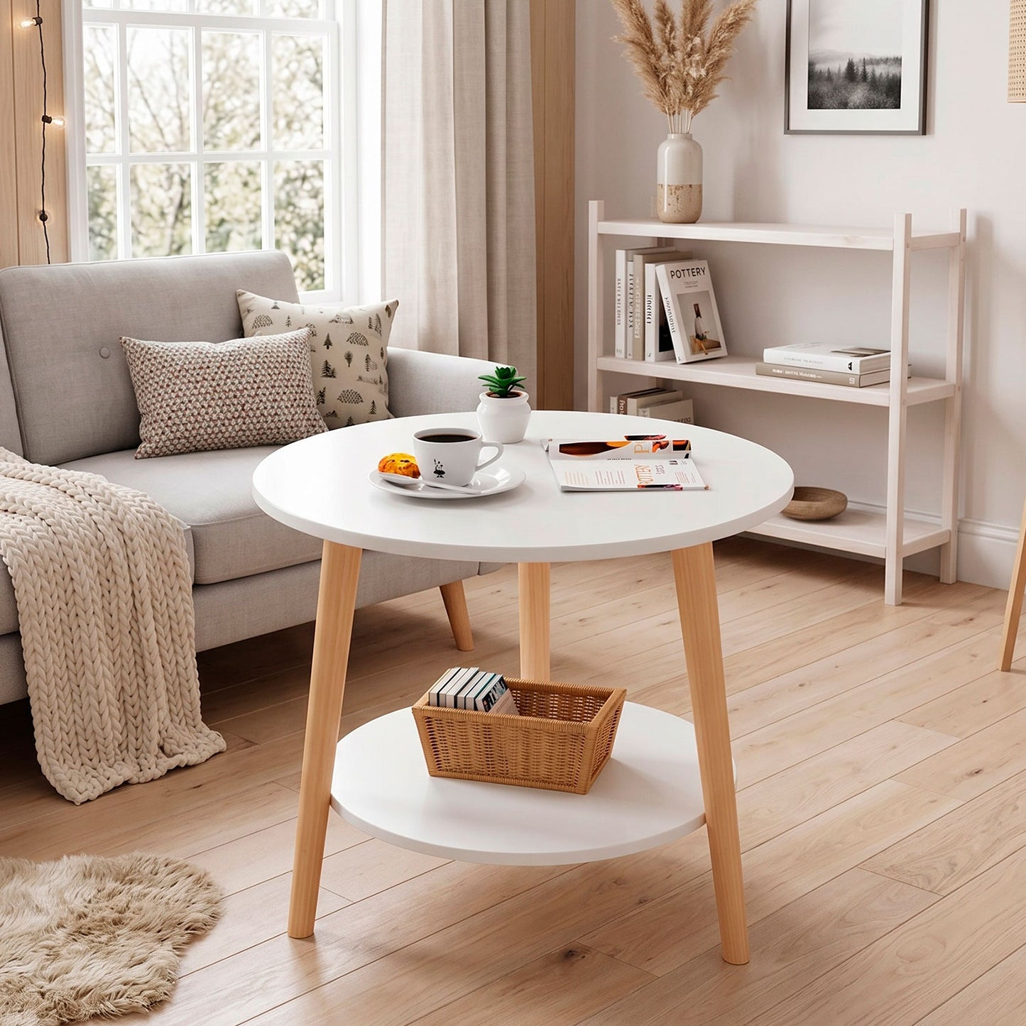 Mesa de Centro  con Doble Nivel  Organización y Estilo para tu Hogar