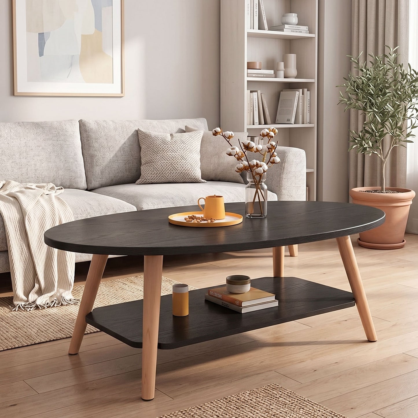 Mesa de Centro Elegante para Sala con Efecto Mármol