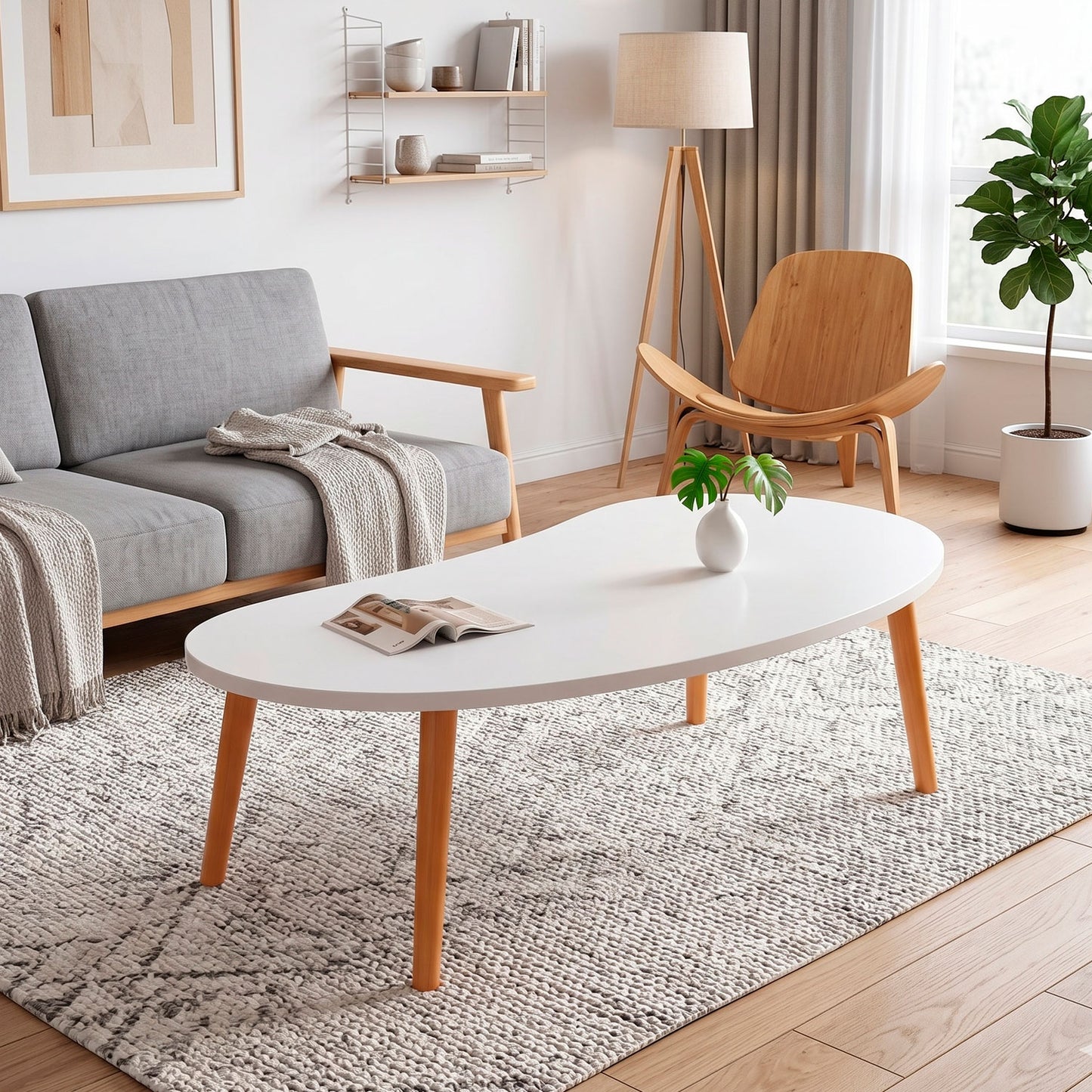 Mesa de Centro Minimalista de Madera | Diseño Nórdico y Elegante