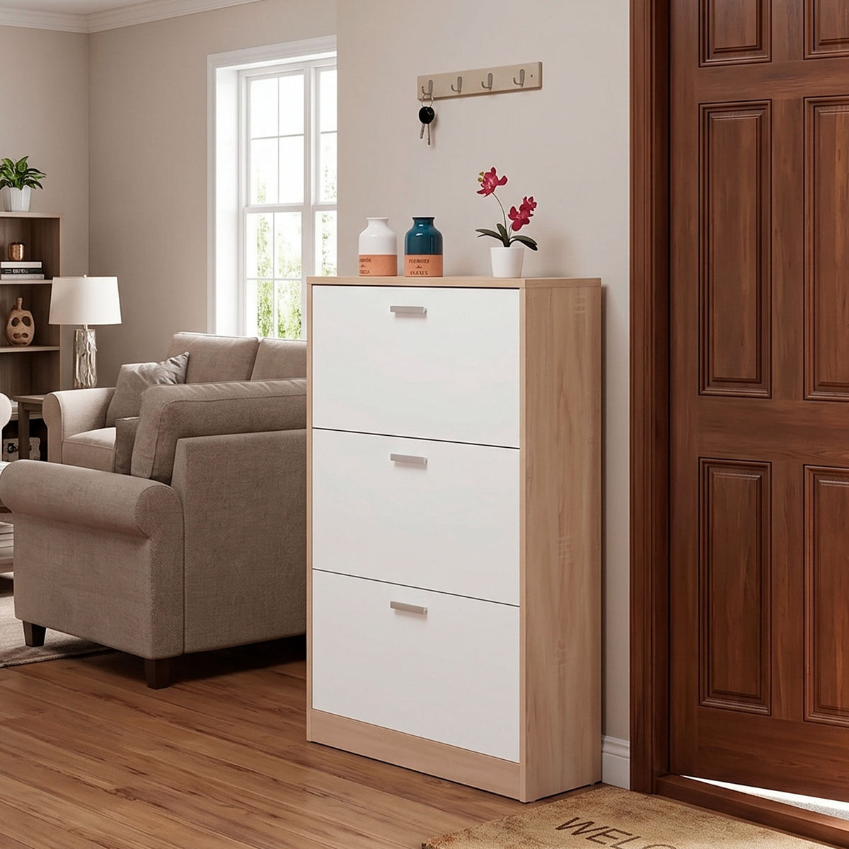 Zapatero Mueble Organizador 3 niveles compacta para 18 Pares