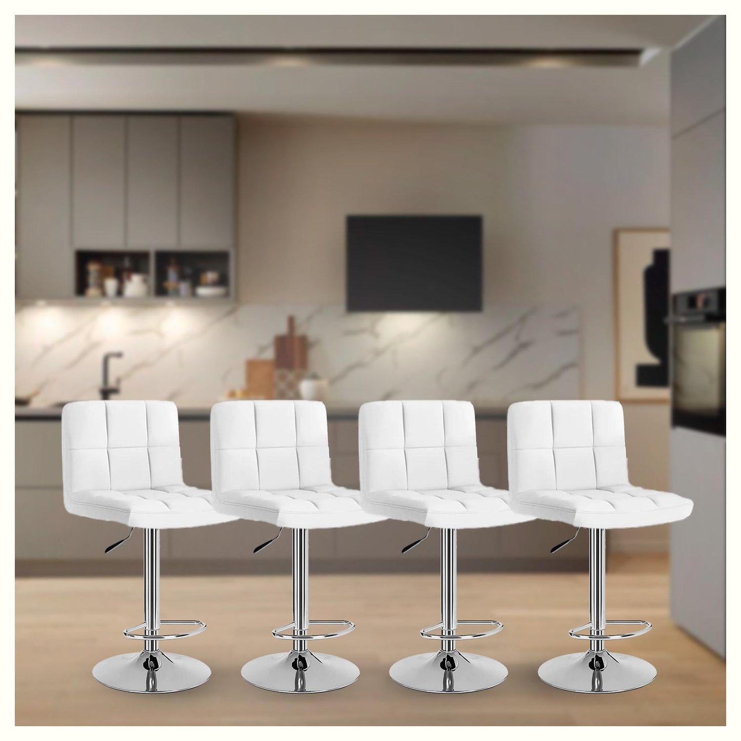 Pack 8 Silla Piso Bar Taburete Con Respaldo