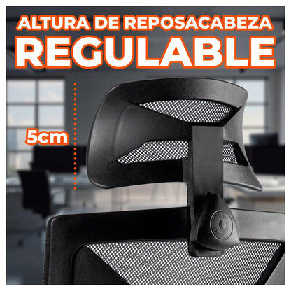 Silla de oficina Ergonómica reclinable con respaldo alto