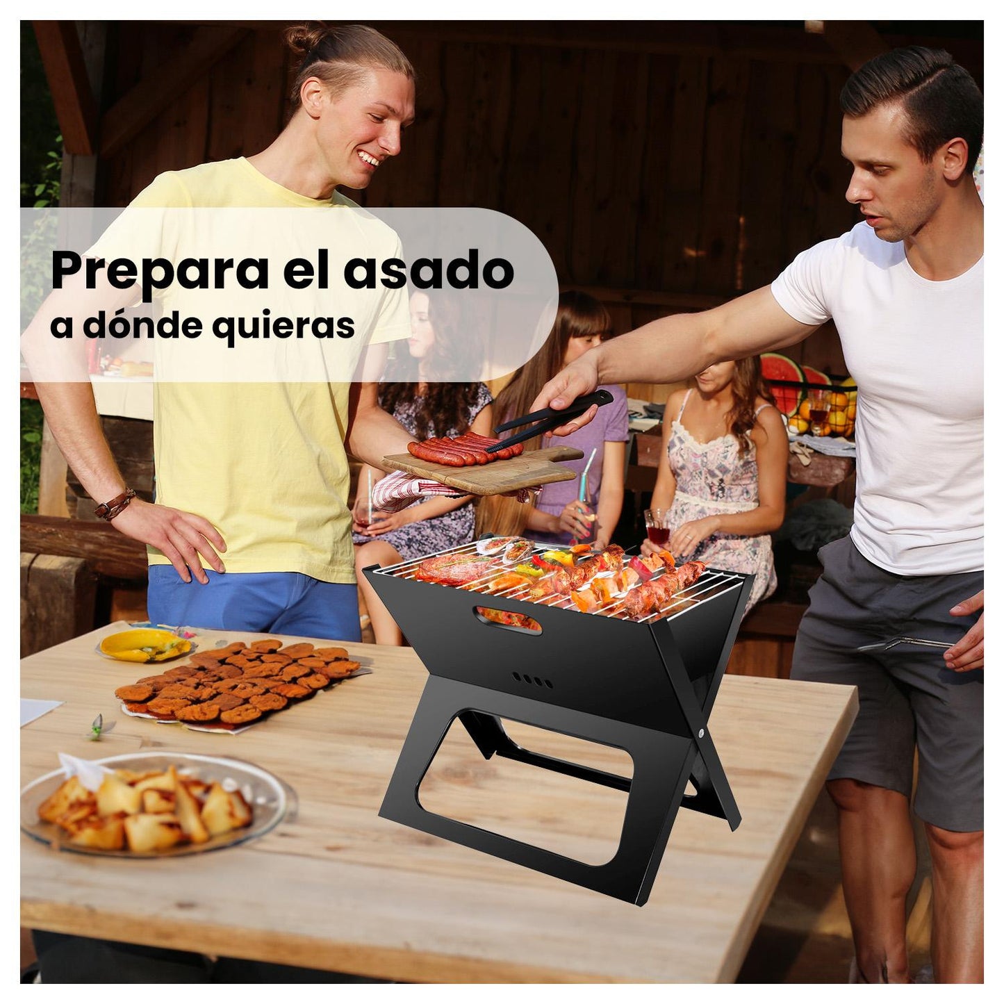 Mini Parrillera Portátil Plegable de Carbón para Asados