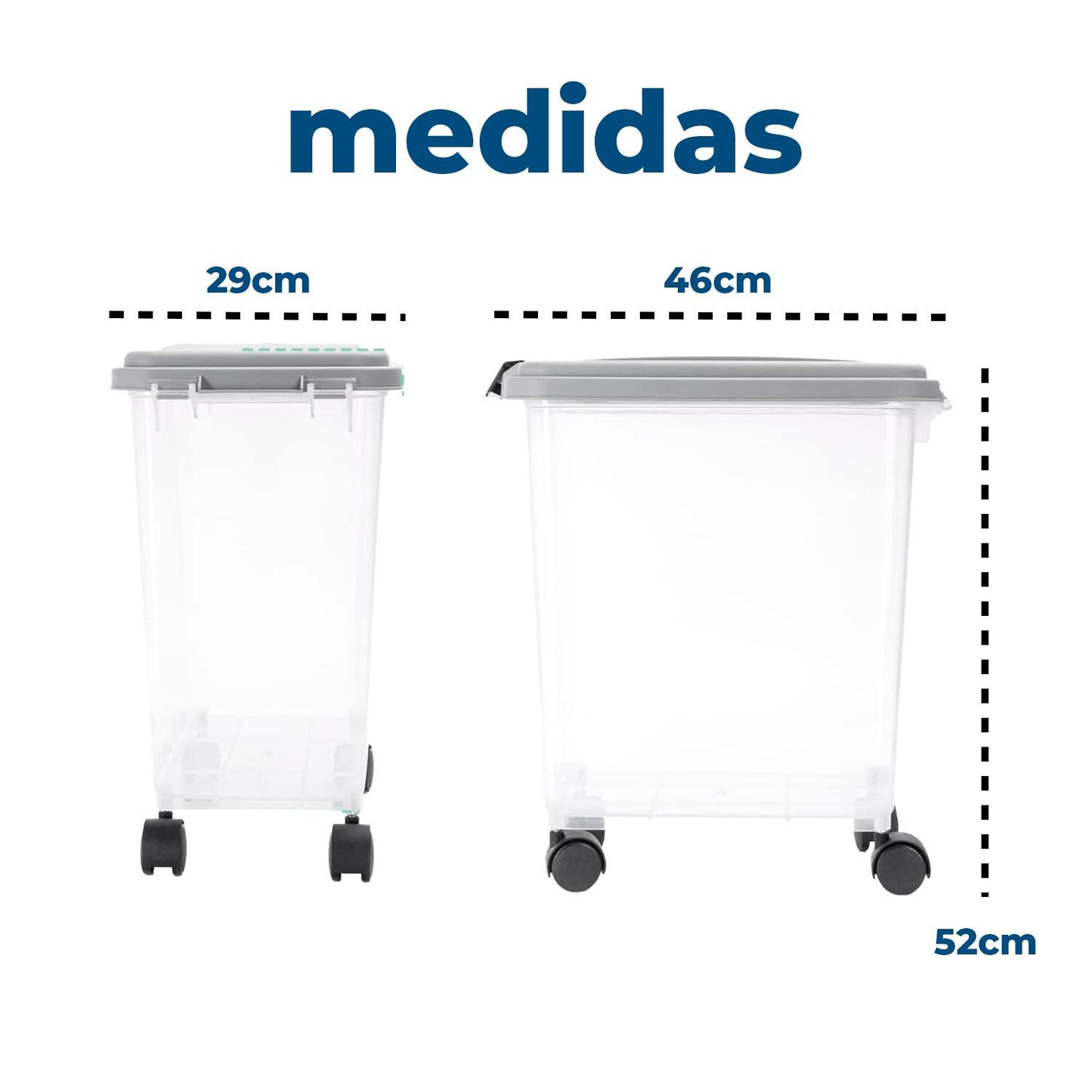 Contenedor Hermético para Comida de Mascotas con Ruedas 15 kg