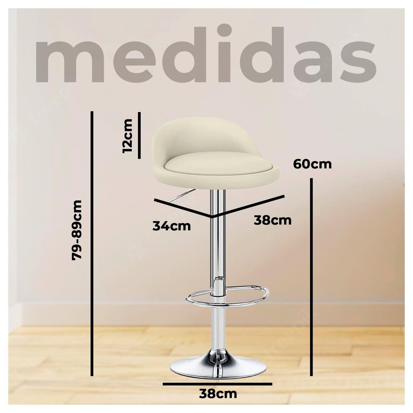 Pack 6 Sillas Piso Bar Taburete