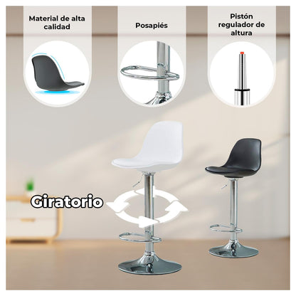 Pack2 Silla Piso bar Eame de altura con respaldo de polipropi