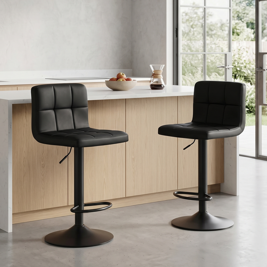 Pack 2 Silla de Bar con Base Mate y Altura Regulable Diseño Moderno