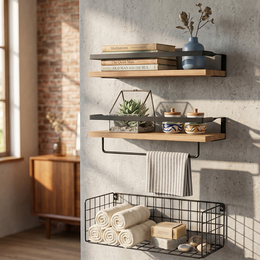 Repisas Decorativas para Cocina, Baño u Oficina 3 Piezas Multifunción