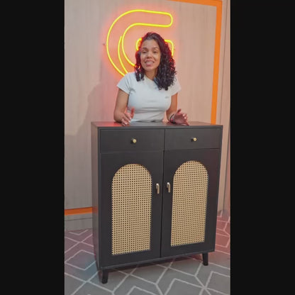 Zapatero de Estilo Vintage Mueble Organizador Cajones y Puertas